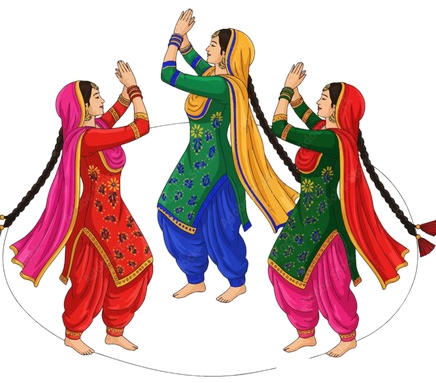 Giddha dancers illustration