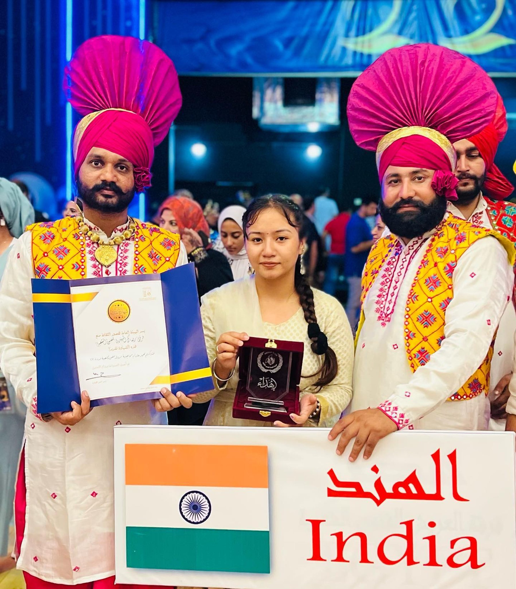 Gagandeep Singh receiving international award representing India